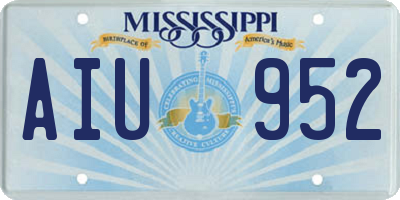 MS license plate AIU952