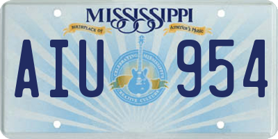 MS license plate AIU954