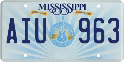 MS license plate AIU963