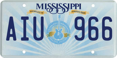 MS license plate AIU966