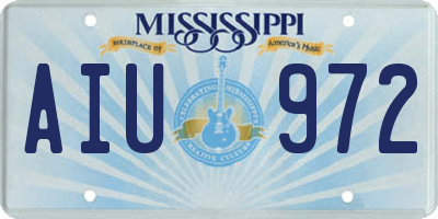 MS license plate AIU972