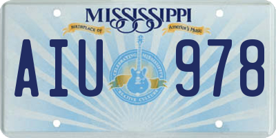 MS license plate AIU978