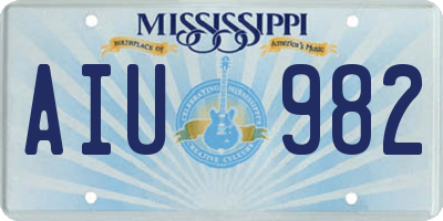 MS license plate AIU982