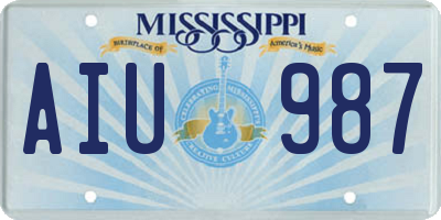 MS license plate AIU987