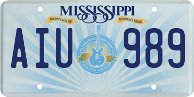 MS license plate AIU989