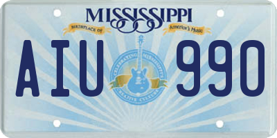 MS license plate AIU990