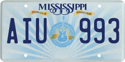 MS license plate AIU993
