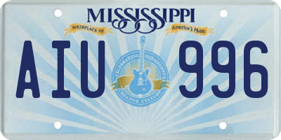 MS license plate AIU996