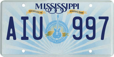 MS license plate AIU997