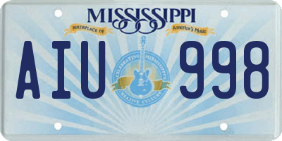 MS license plate AIU998