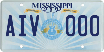 MS license plate AIV000