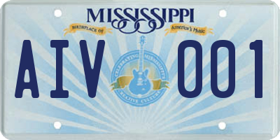 MS license plate AIV001