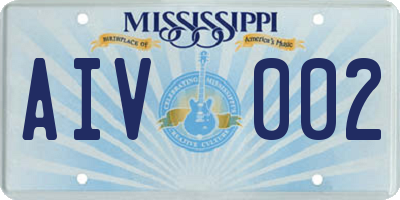 MS license plate AIV002