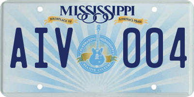 MS license plate AIV004