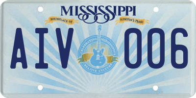 MS license plate AIV006