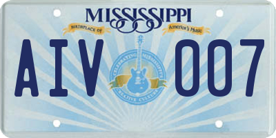 MS license plate AIV007