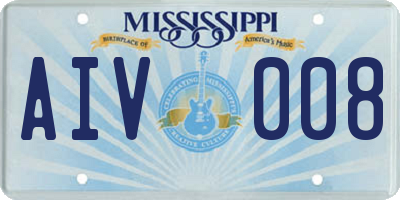 MS license plate AIV008