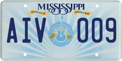 MS license plate AIV009