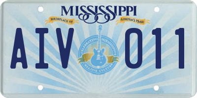 MS license plate AIV011
