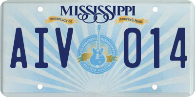 MS license plate AIV014