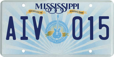 MS license plate AIV015