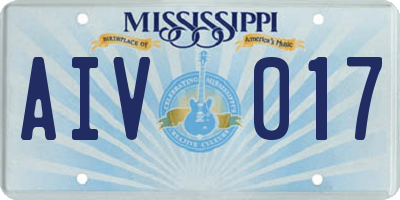 MS license plate AIV017