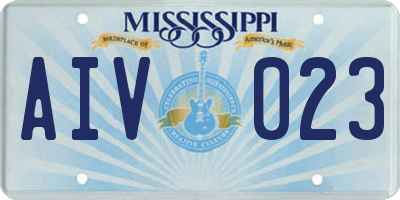 MS license plate AIV023
