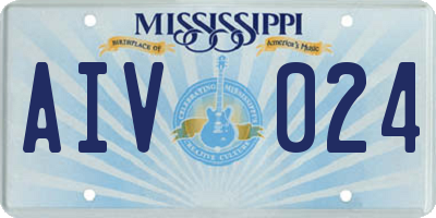 MS license plate AIV024
