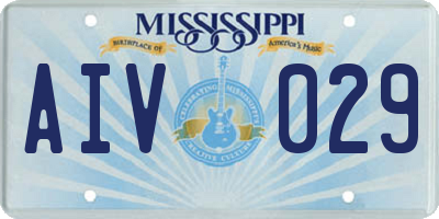 MS license plate AIV029