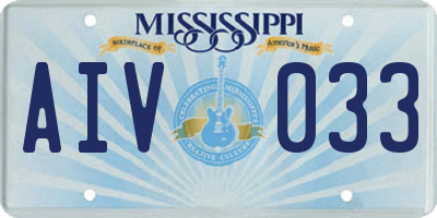 MS license plate AIV033