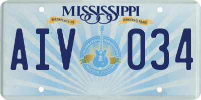 MS license plate AIV034