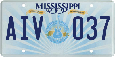 MS license plate AIV037