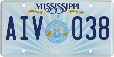 MS license plate AIV038