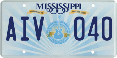 MS license plate AIV040