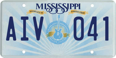 MS license plate AIV041