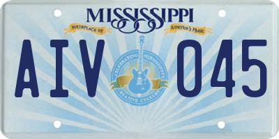 MS license plate AIV045