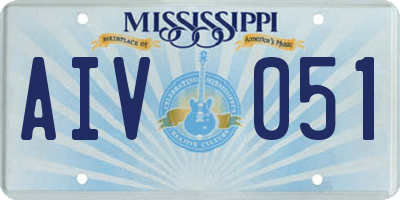 MS license plate AIV051