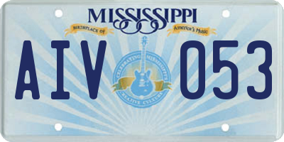 MS license plate AIV053