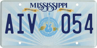 MS license plate AIV054