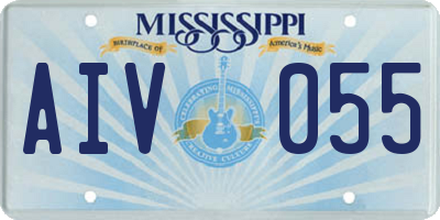MS license plate AIV055