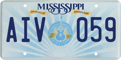 MS license plate AIV059