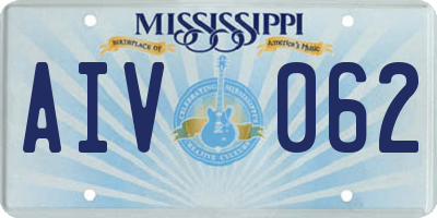 MS license plate AIV062