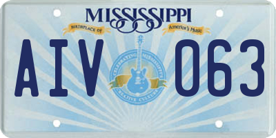 MS license plate AIV063