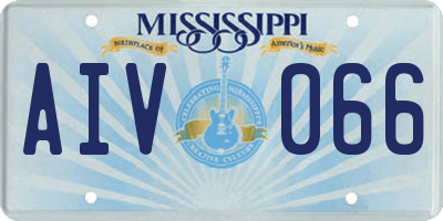 MS license plate AIV066