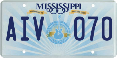 MS license plate AIV070