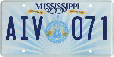 MS license plate AIV071
