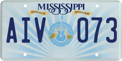 MS license plate AIV073
