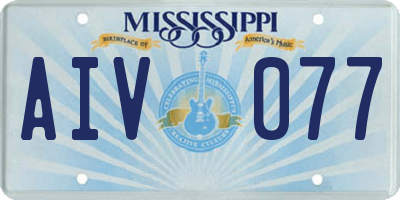 MS license plate AIV077
