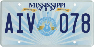MS license plate AIV078