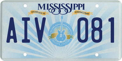MS license plate AIV081